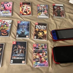 Nintendo Switch Console with Blue and Red Accents